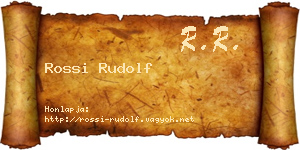 Rossi Rudolf névjegykártya